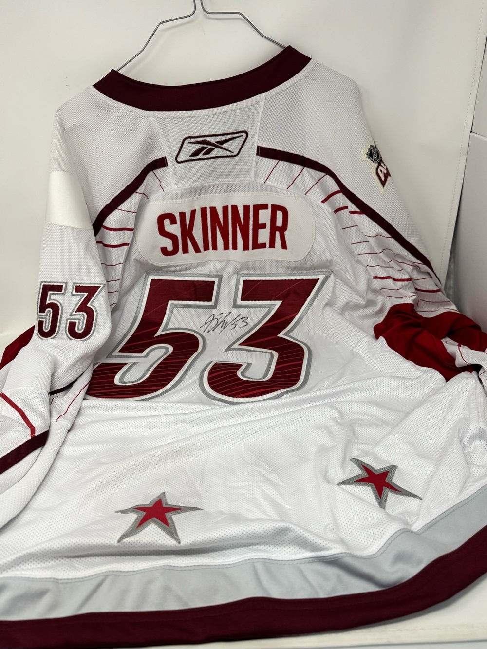 Reebok White & Maroon NHL All-Star Hockey Jersey - #53 signed Skinner 2X preowne